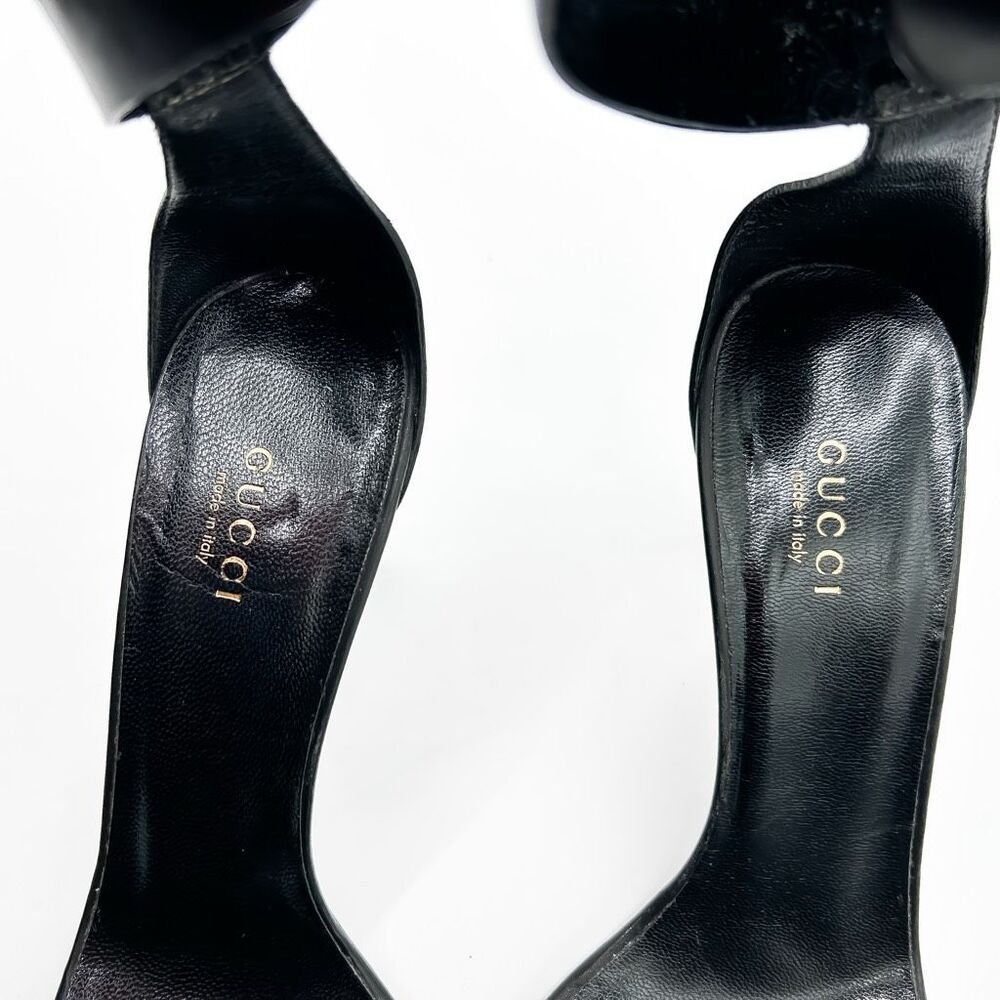 Gucci Heels Horsebit Black Leather Ursula Sandals 38, 8 - Picture 10 of 14